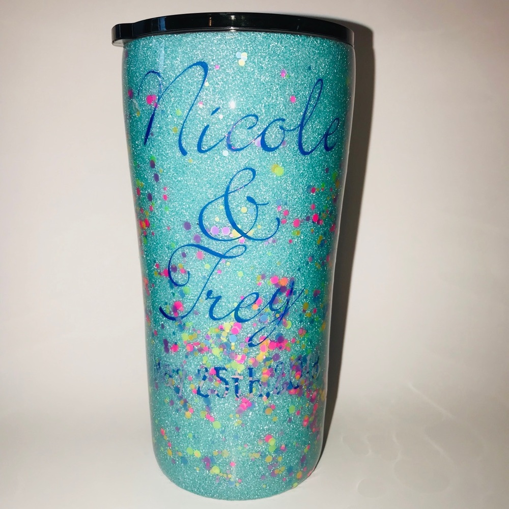 Custom 20 oz glitter tumbler